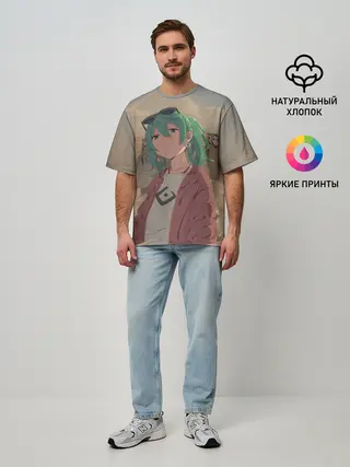 Мужская футболка оверсайз / Мику Хатсуне. ВОКАЛОИД