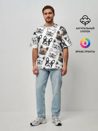 Мужская футболка оверсайз / БОСТОН ТЕРЬЕР | BOSTON TERRIER