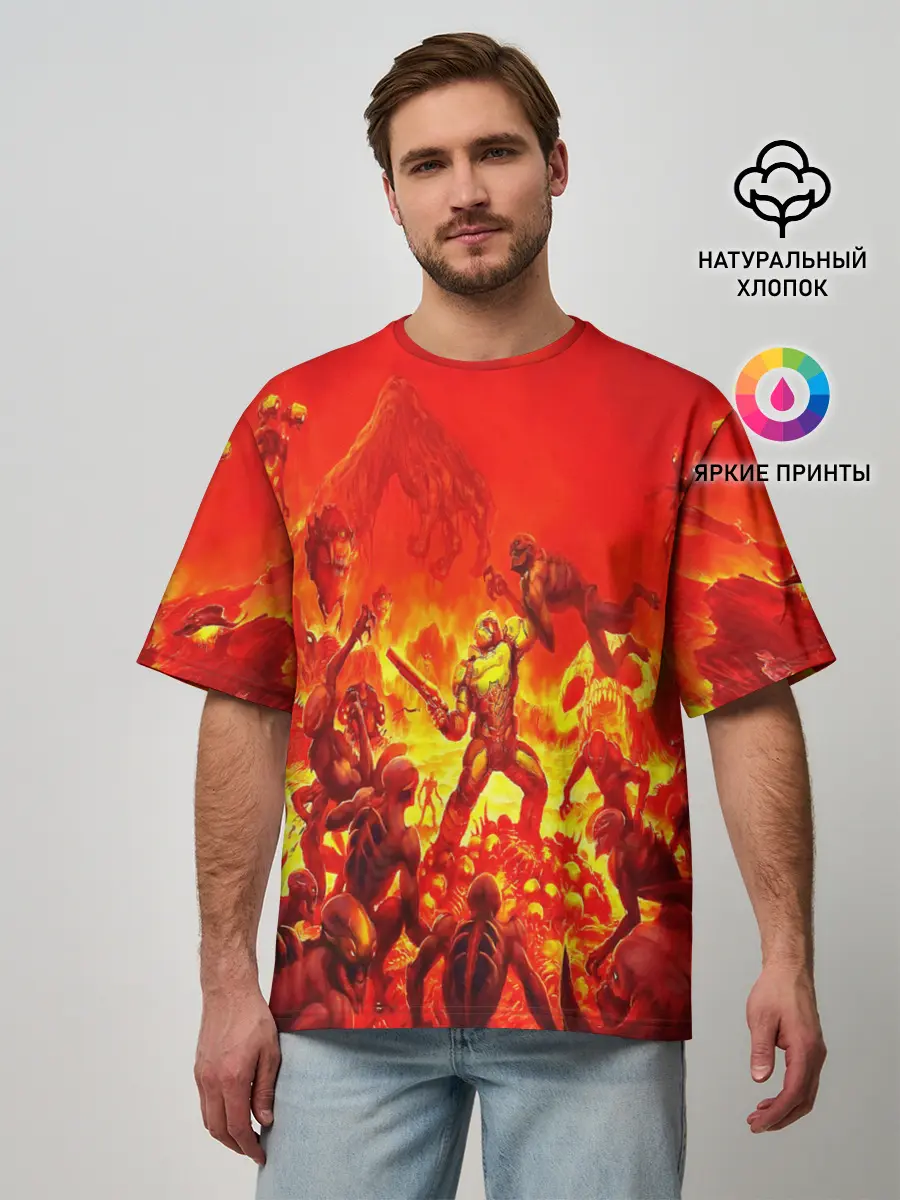 Мужская футболка оверсайз / DOOM