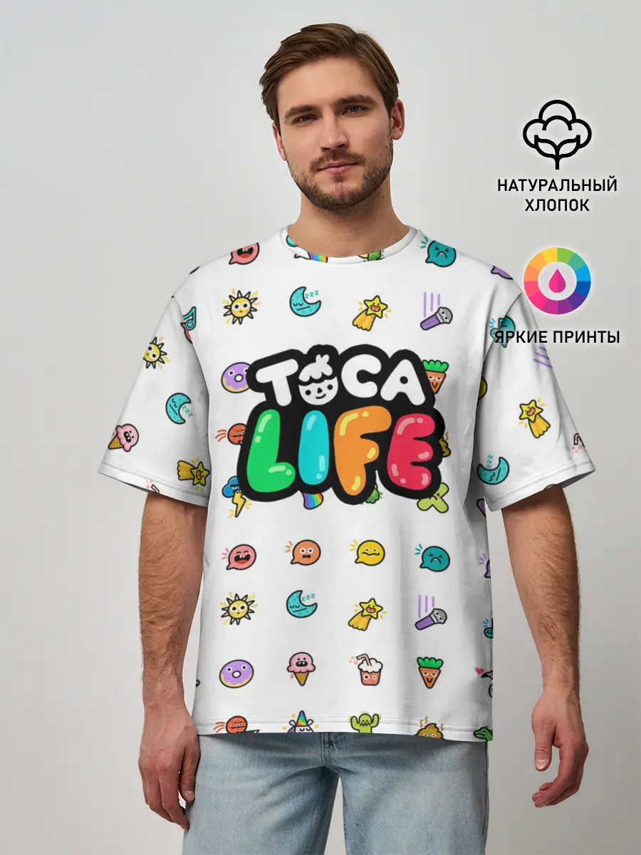 Мужская футболка оверсайз / Логотип | Toca Boca | Тока Бока