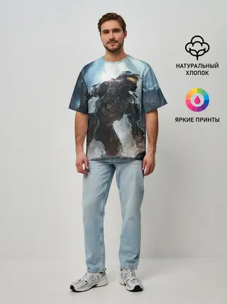 Мужская футболка оверсайз / Halo