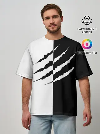 Мужская футболка оверсайз / След зверя