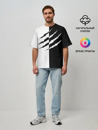 Мужская футболка оверсайз / След зверя