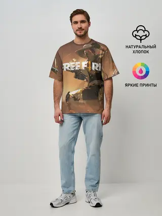 Мужская футболка оверсайз / FREE FIRE