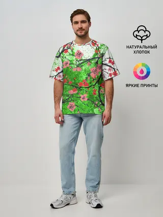 Мужская футболка оверсайз / Сакура | Sakura