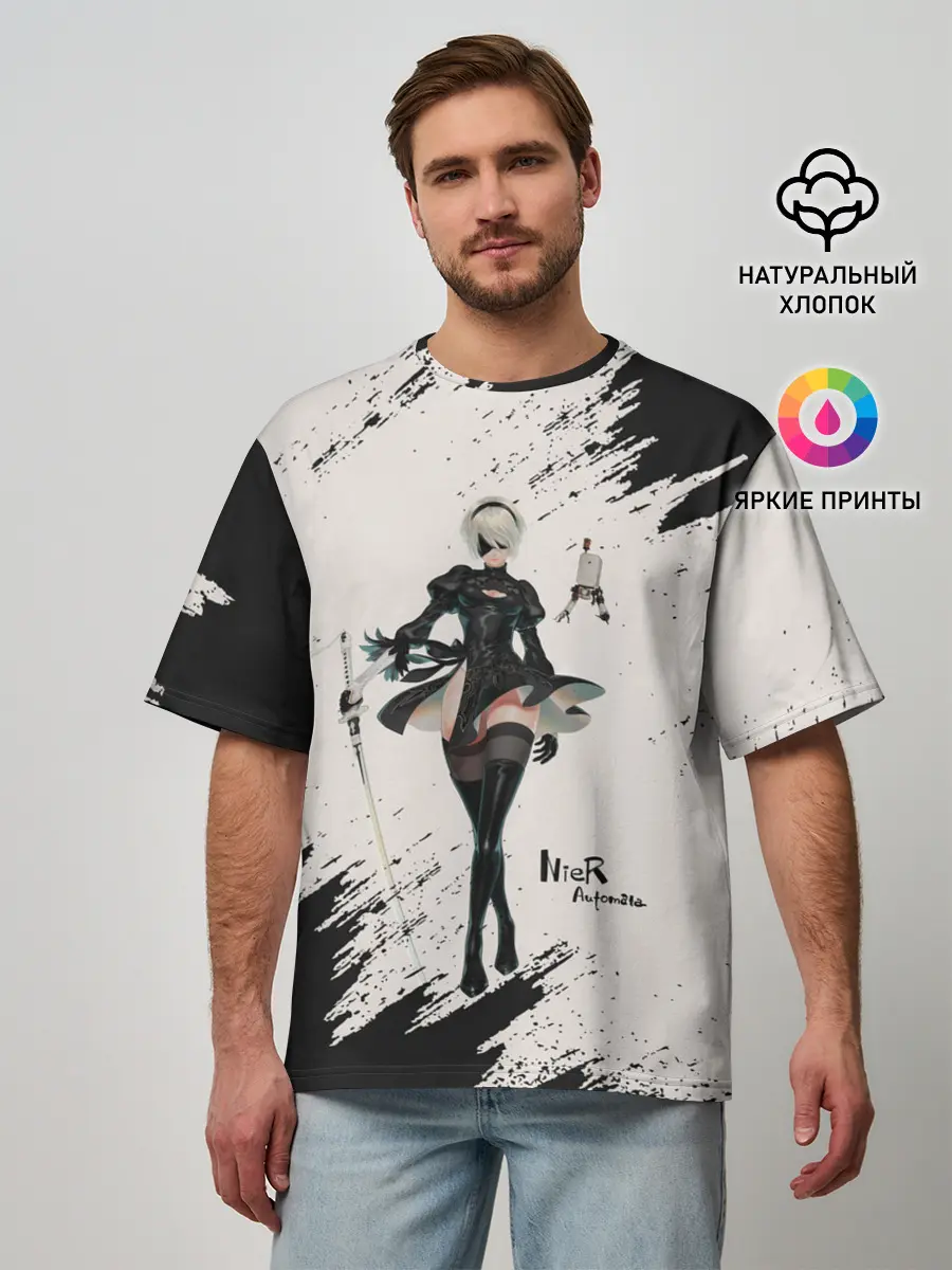 Мужская футболка оверсайз / Ниэр | Nier Automata