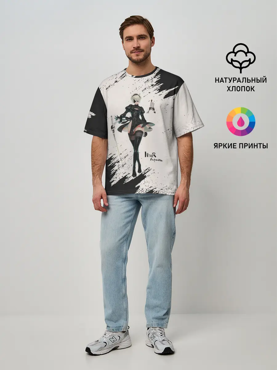 Мужская футболка оверсайз / Ниэр | Nier Automata