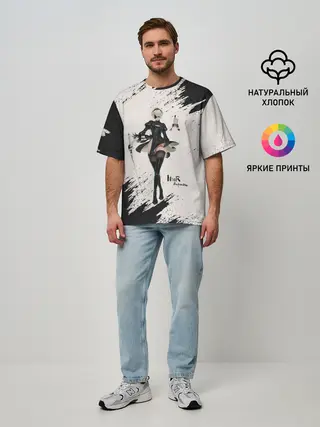 Мужская футболка оверсайз / Ниэр | Nier Automata