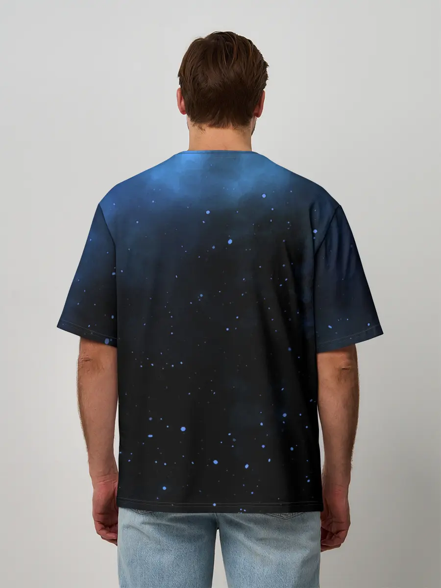 Мужская футболка оверсайз / Космический кот