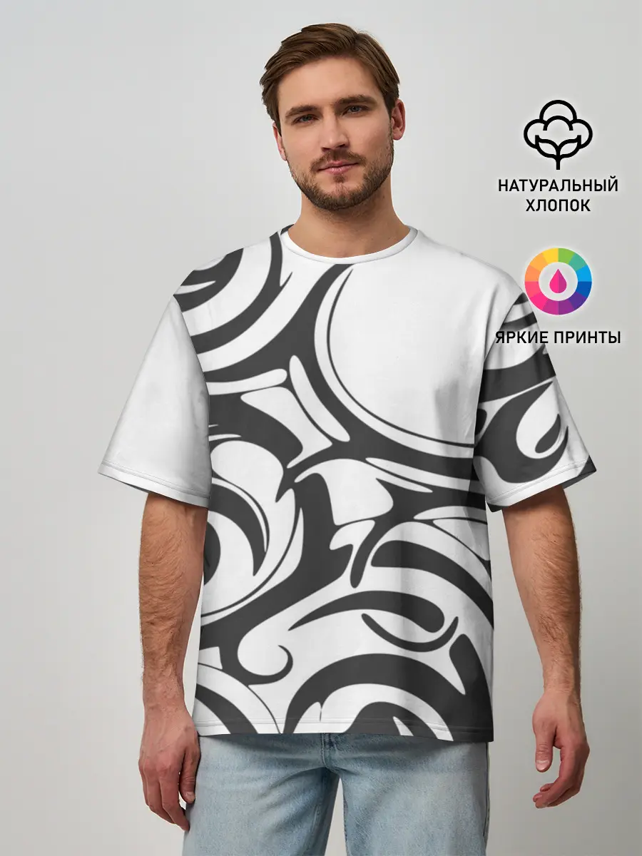Мужская футболка оверсайз / Узоры