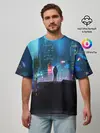 Мужская футболка оверсайз / CITY NEON