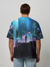 Мужская футболка оверсайз / CITY NEON