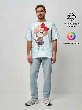 Мужская футболка оверсайз / Chibi Sayori