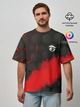 Мужская футболка оверсайз / GARENA RED LINE
