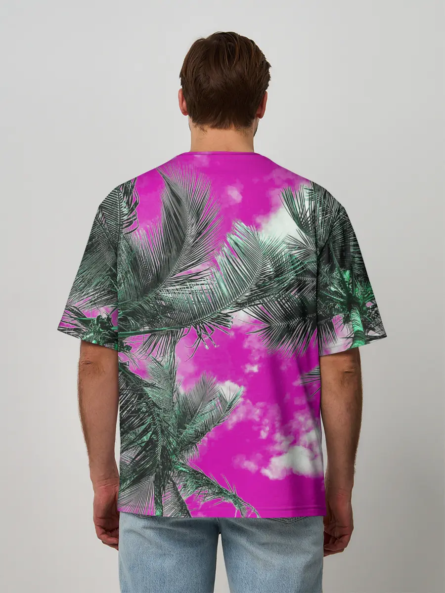 Мужская футболка оверсайз / Palms Glitch