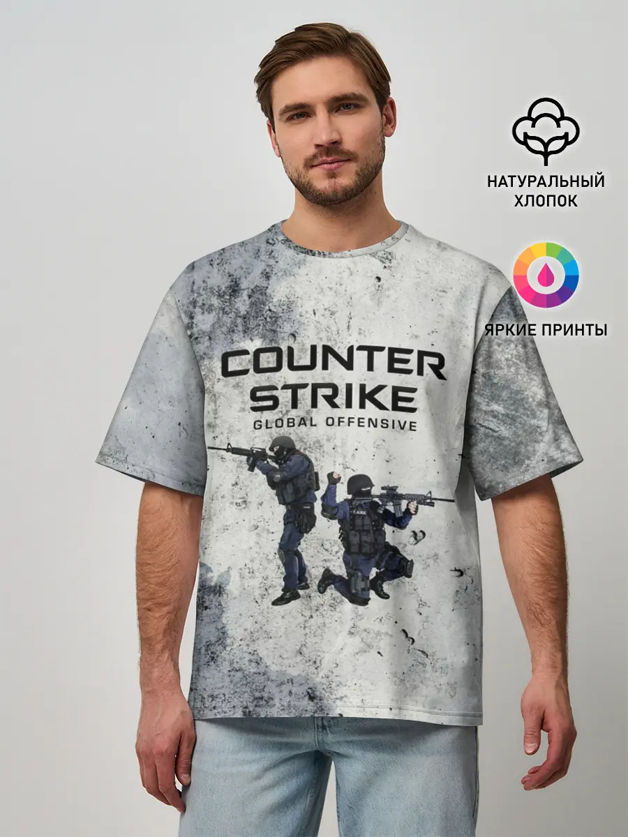 Мужская футболка оверсайз / COUNTER TERRORIST | CS GO