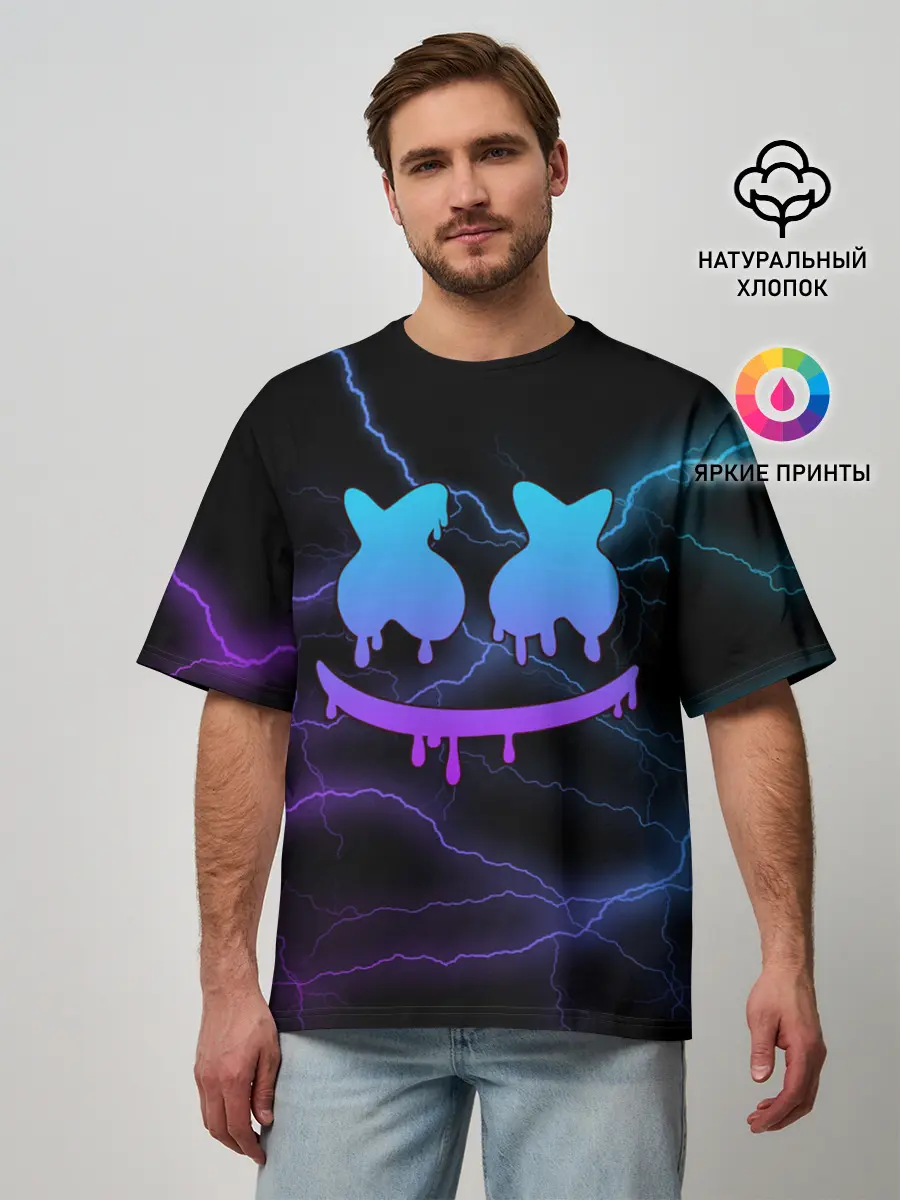 Мужская футболка оверсайз / Marshmello