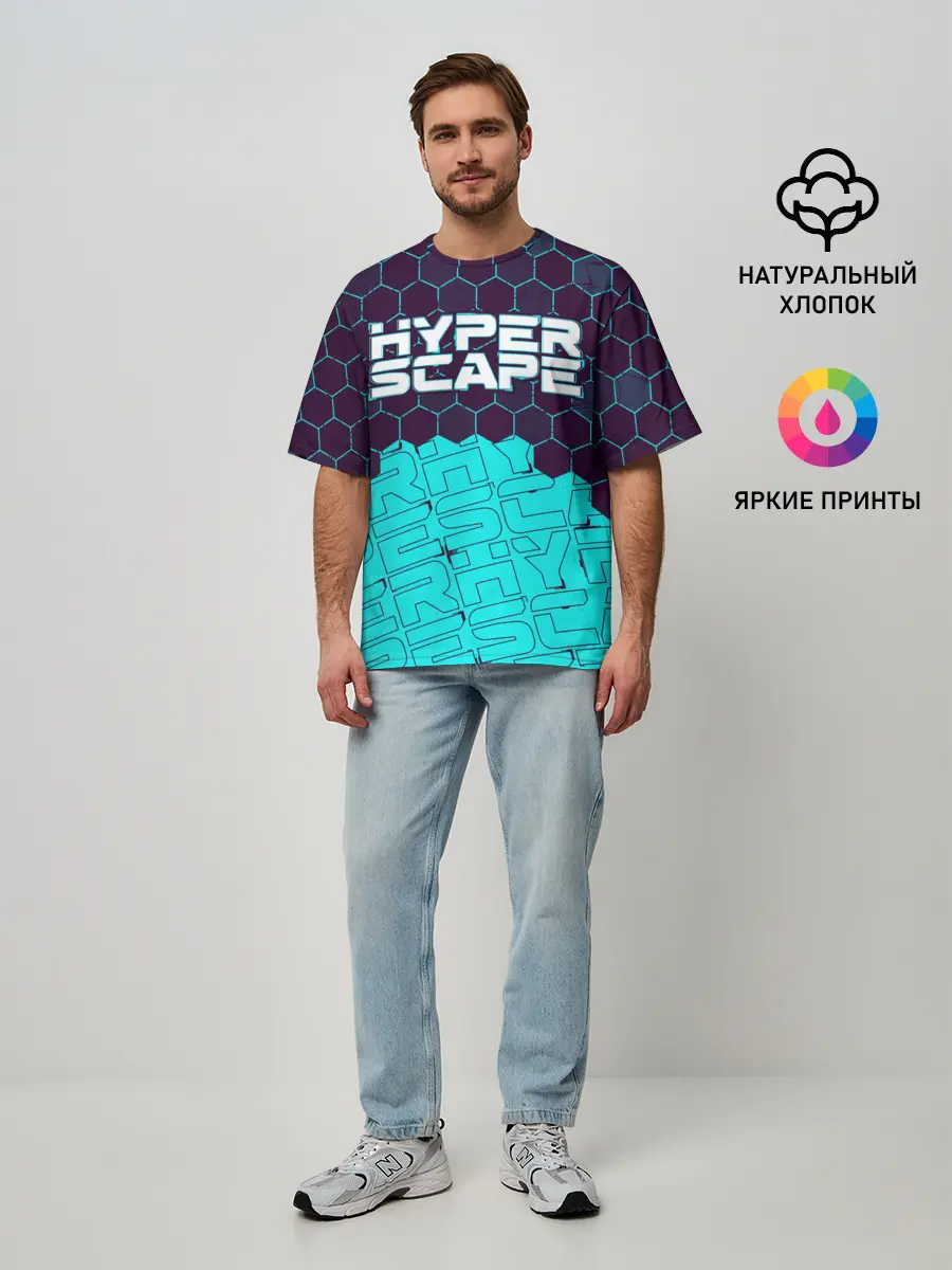 Мужская футболка оверсайз / HYPER SCAPE / ХАЙПЕР СКЕЙП