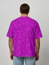 Мужская футболка оверсайз / Яркий цветочный неоновый узор