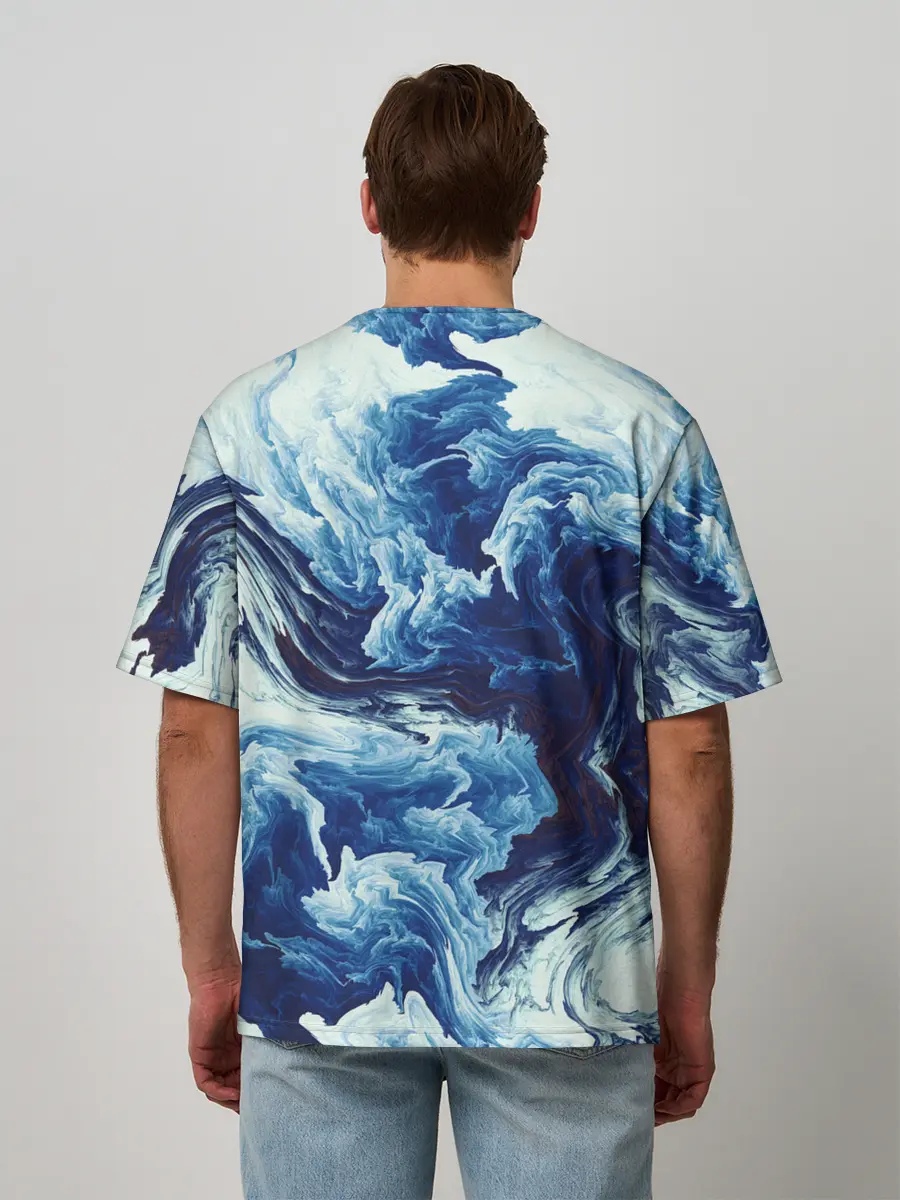 Мужская футболка оверсайз / Абстракция смешивание разводы