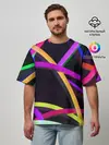Мужская футболка оверсайз / Светящиеся полосы