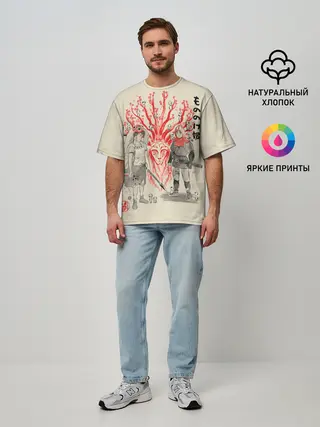 Мужская футболка оверсайз / Принцесса Мононоке