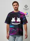 Мужская футболка оверсайз / Marshmello NEON