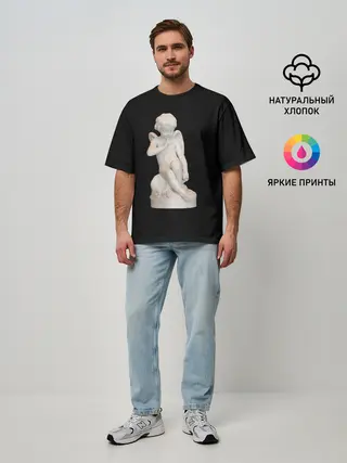 Мужская футболка оверсайз / Амур Купидон грозящий