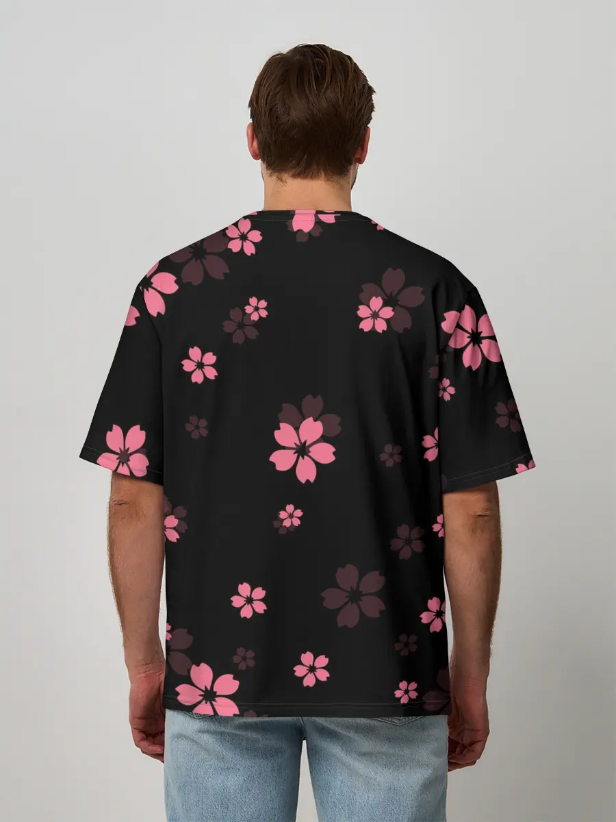Мужская футболка оверсайз / Надзуко Камадо в цветах