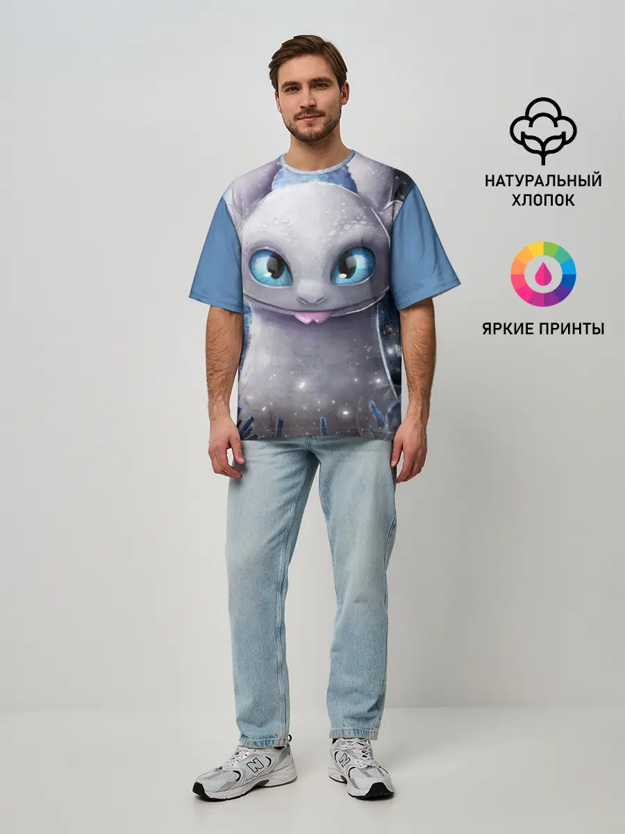 Мужская футболка оверсайз / дневная фурия