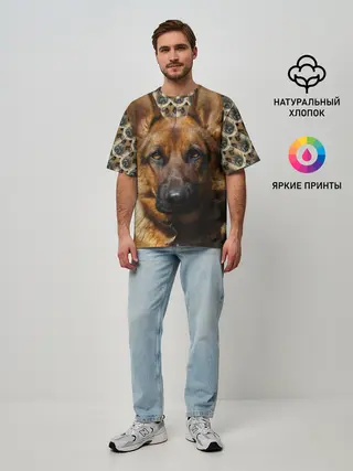 Мужская футболка оверсайз / Овчарка