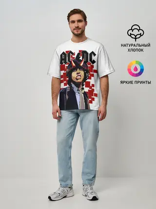 Мужская футболка оверсайз / AC/DC Ангус Янг