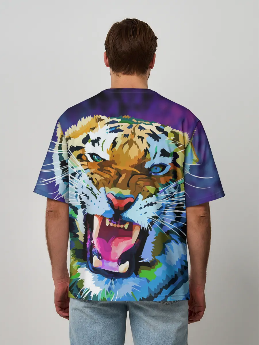 Мужская футболка оверсайз / Рычащий Шархан