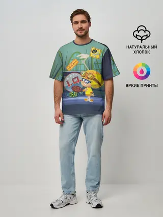 Мужская футболка оверсайз / IQ Wacky Races