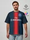 Мужская футболка оверсайз / PSG Форма Новая Home 18/19