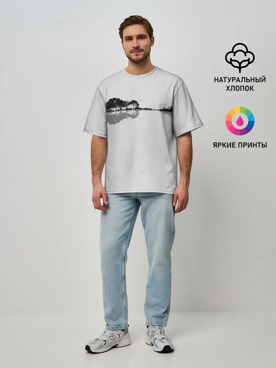 Мужская футболка оверсайз / Nature Guitar