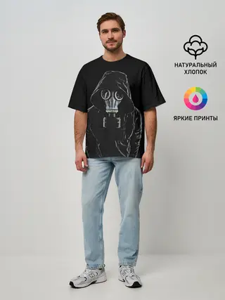 Мужская футболка оверсайз / Противогаз