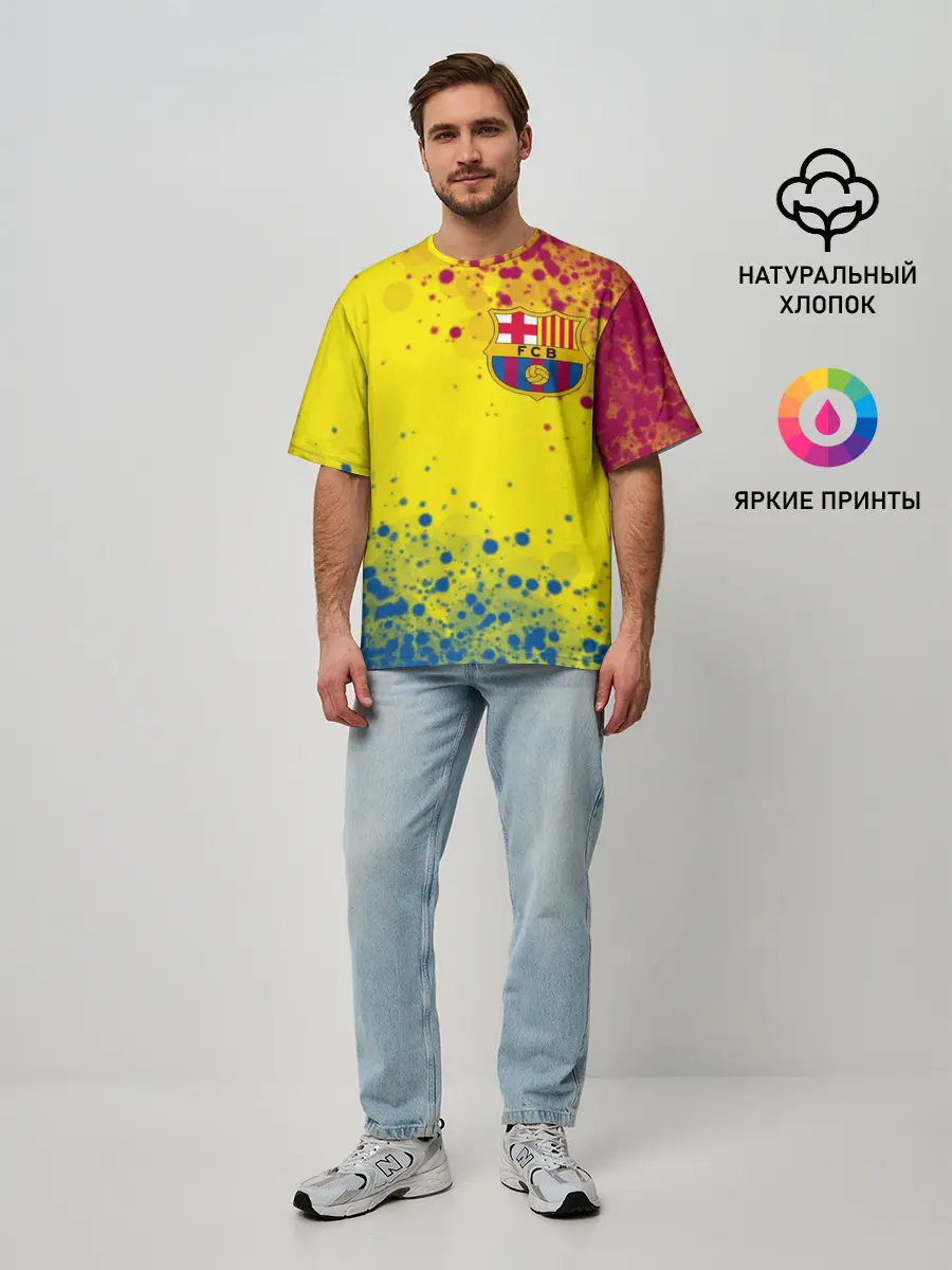 Мужская футболка оверсайз / Barcelona
