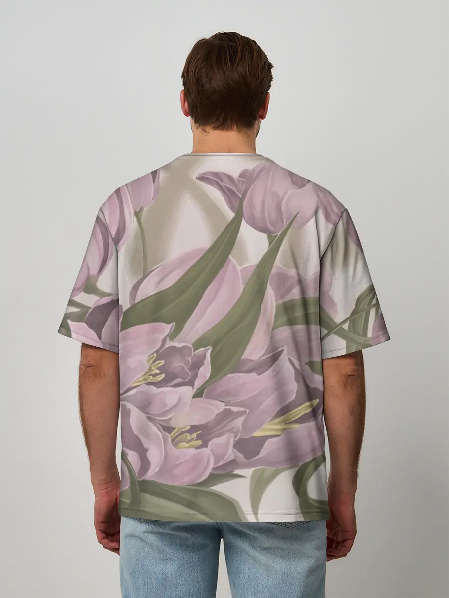 Мужская футболка оверсайз / Сахарный розовый