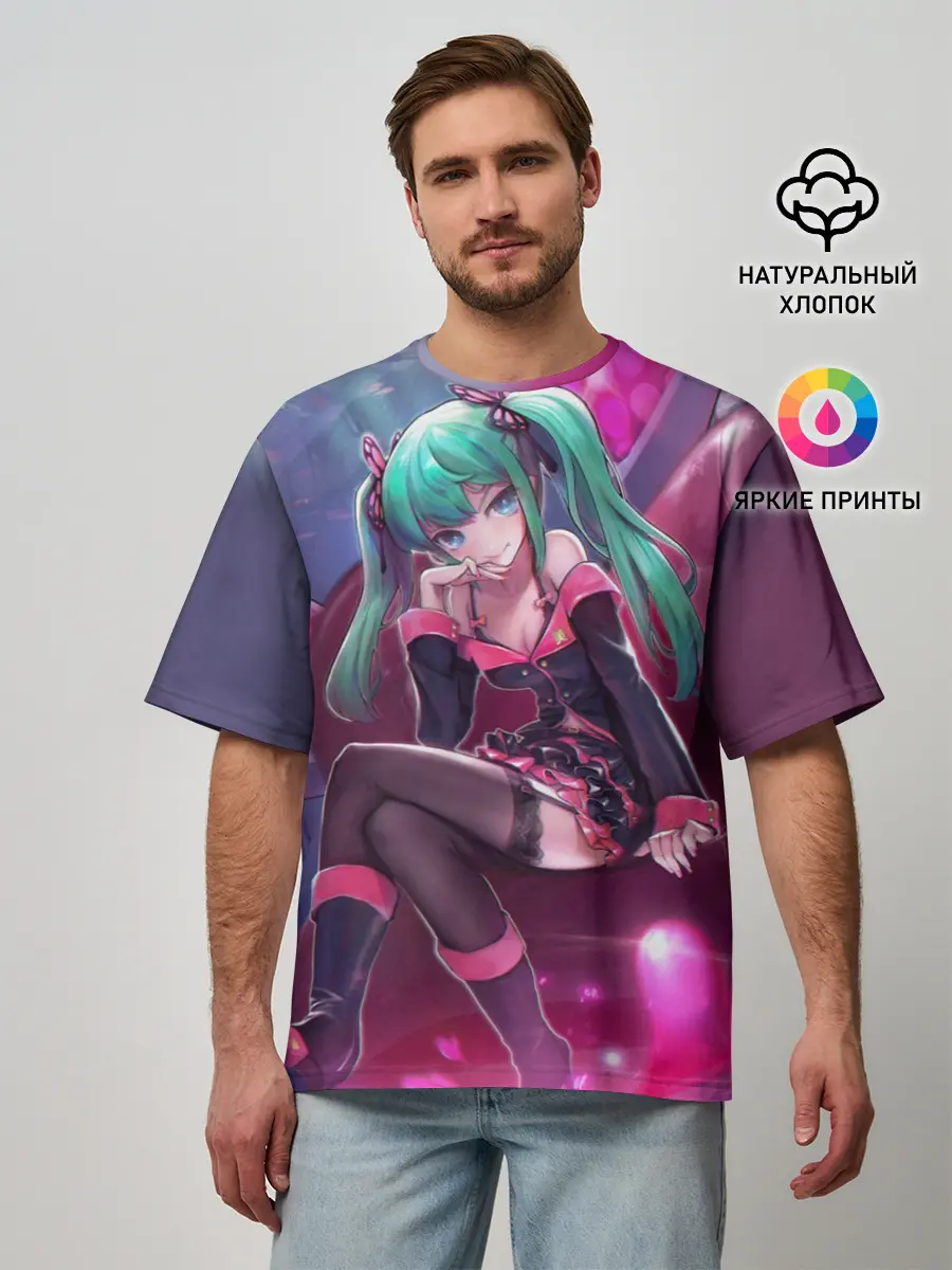 Мужская футболка оверсайз / Хатсуне Мику