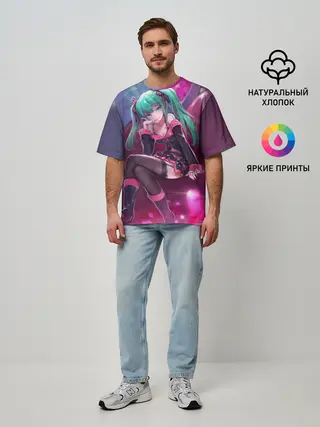 Мужская футболка оверсайз / Хатсуне Мику