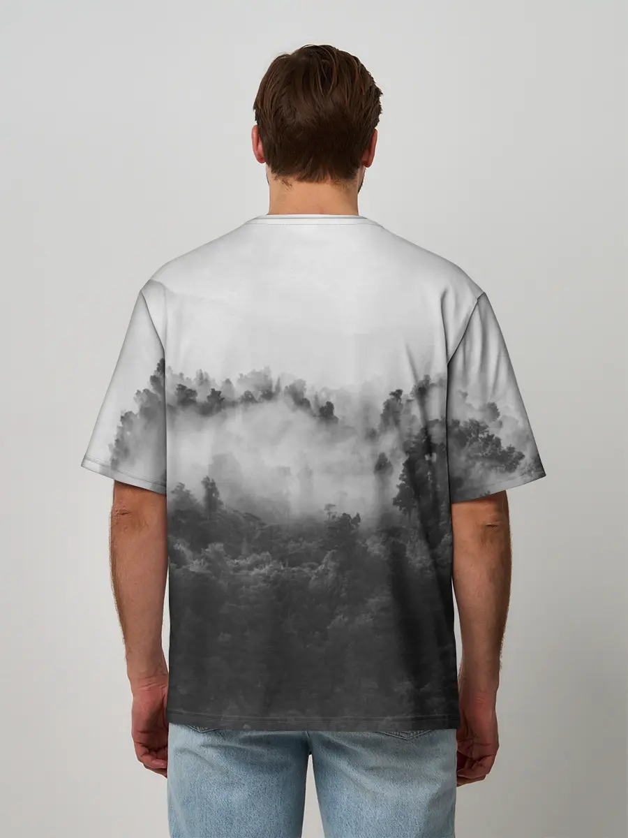 Мужская футболка оверсайз / Лес
