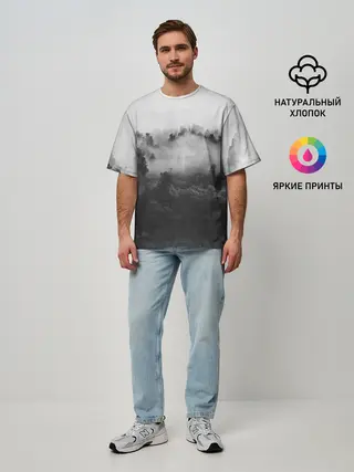 Мужская футболка оверсайз / Лес