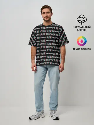 Мужская футболка оверсайз / SENPAI GLITCH