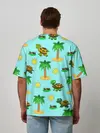Мужская футболка оверсайз / черепашки и пальмы