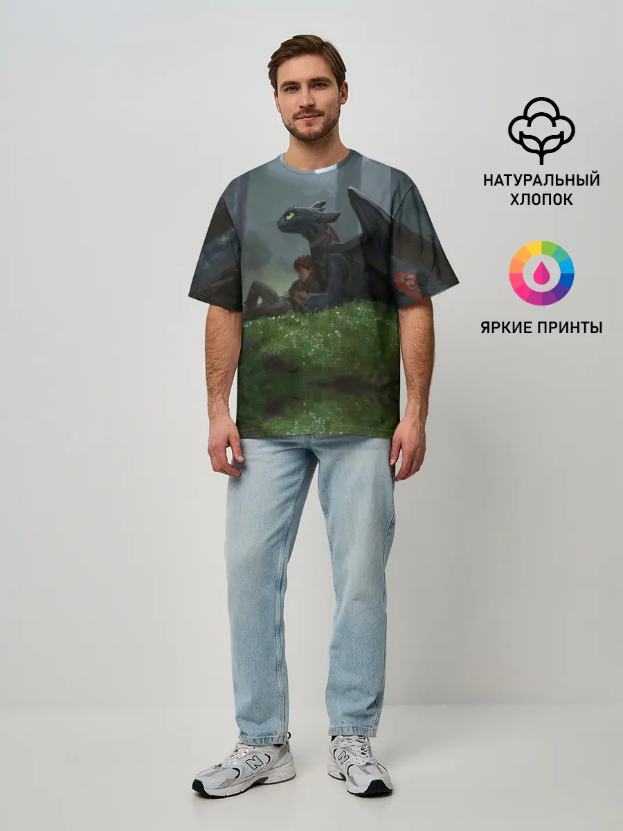 Мужская футболка оверсайз / Верные друзья