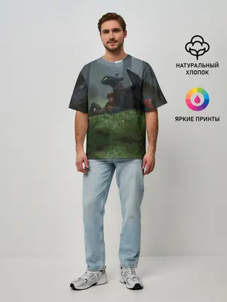 Мужская футболка оверсайз / Верные друзья