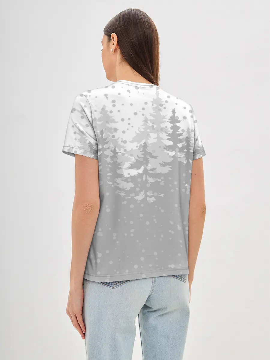 Женская базовая футболка / Тигр с чашкой кофе