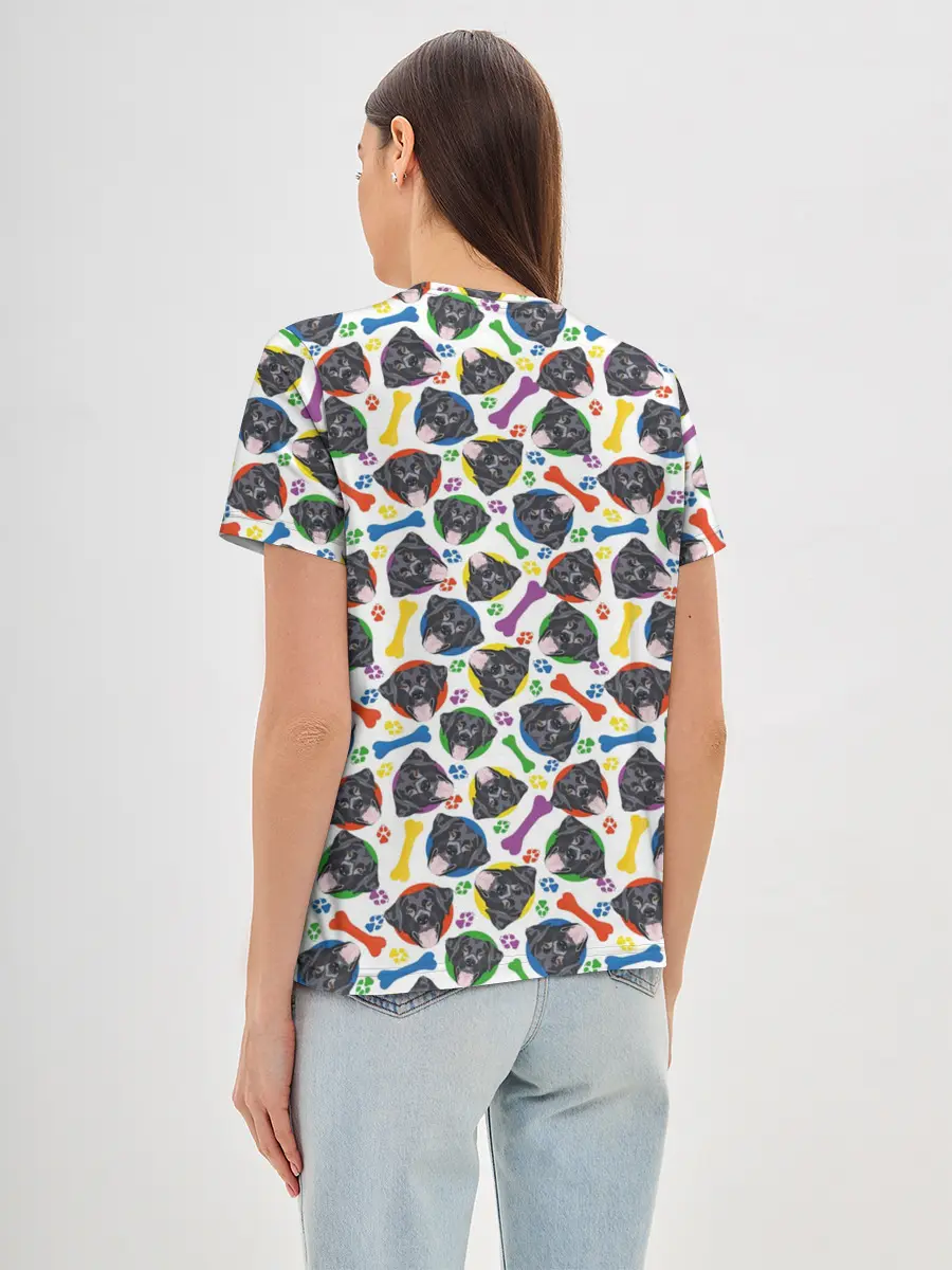 Женская базовая футболка / Чёрный Лабрадор