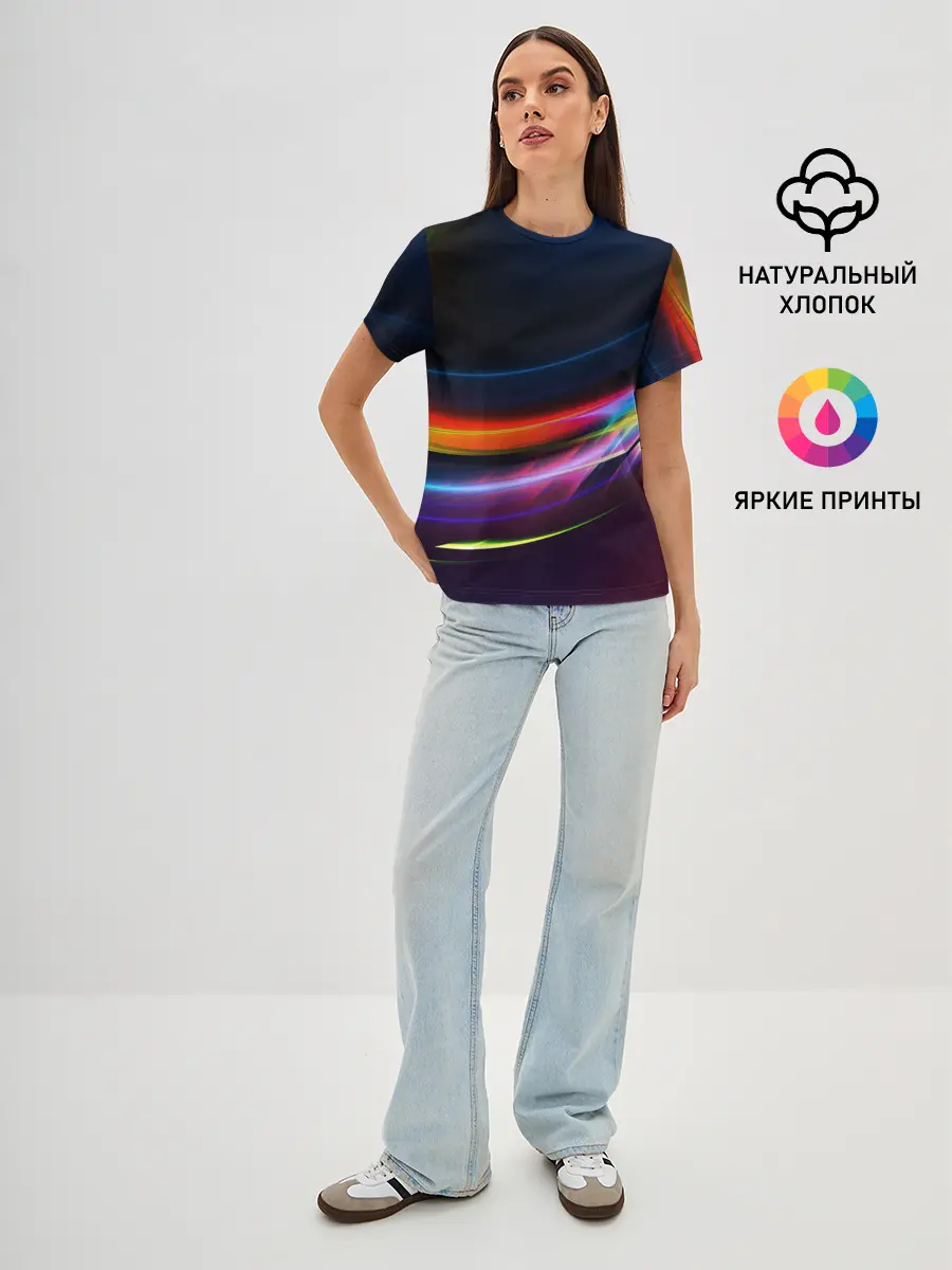 Женская базовая футболка / NEON STRIPES